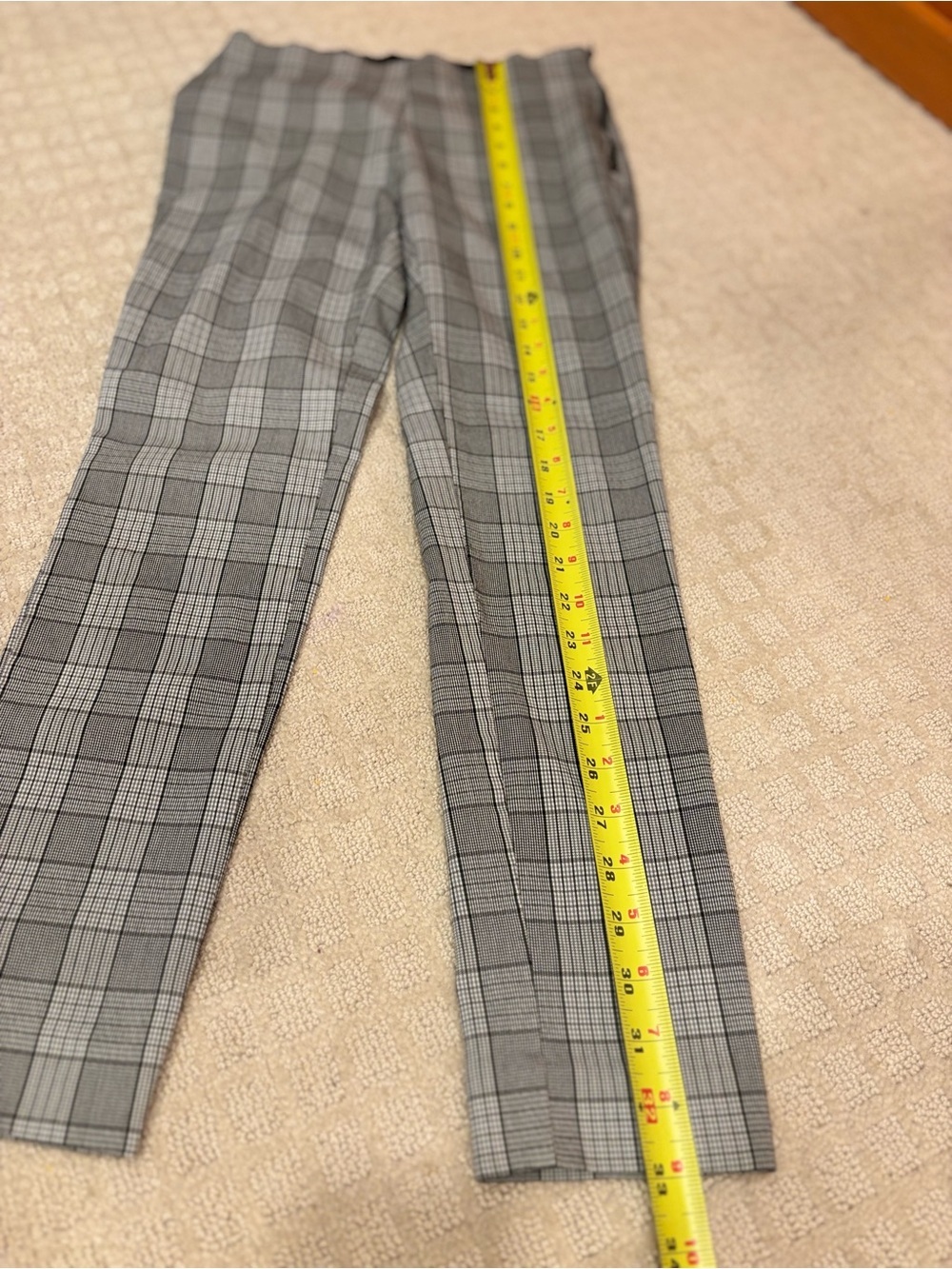 A New Day Plaid High Rise Skinny Ankle Pants Gray Side Zip Stretch Women's 2 - Picture 2 of 8